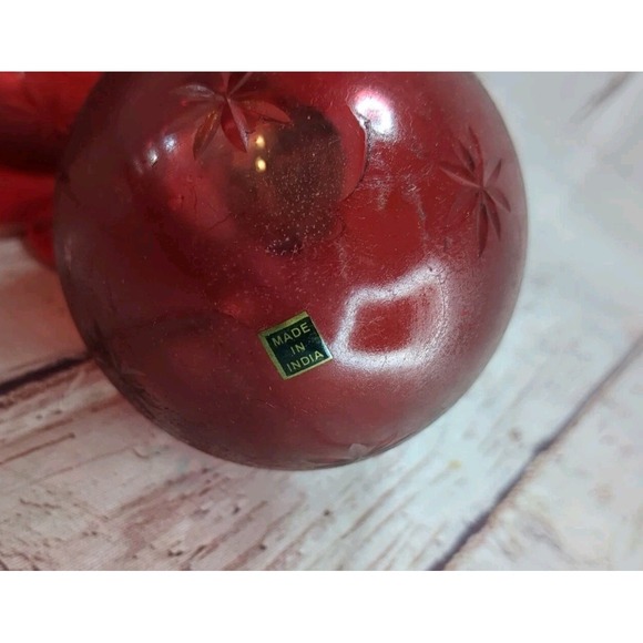 Vtg Kugel Style‎ Lot of 3 Thick Glass Christmas Tree Ornaments Made in India - Picture 5 of 5